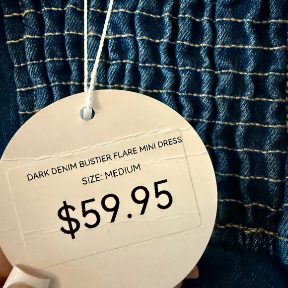 NWT Denim Bustier Flare Mini Dress - Picture 3 of 3